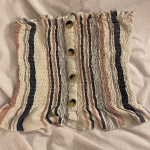 striped cropped tube top